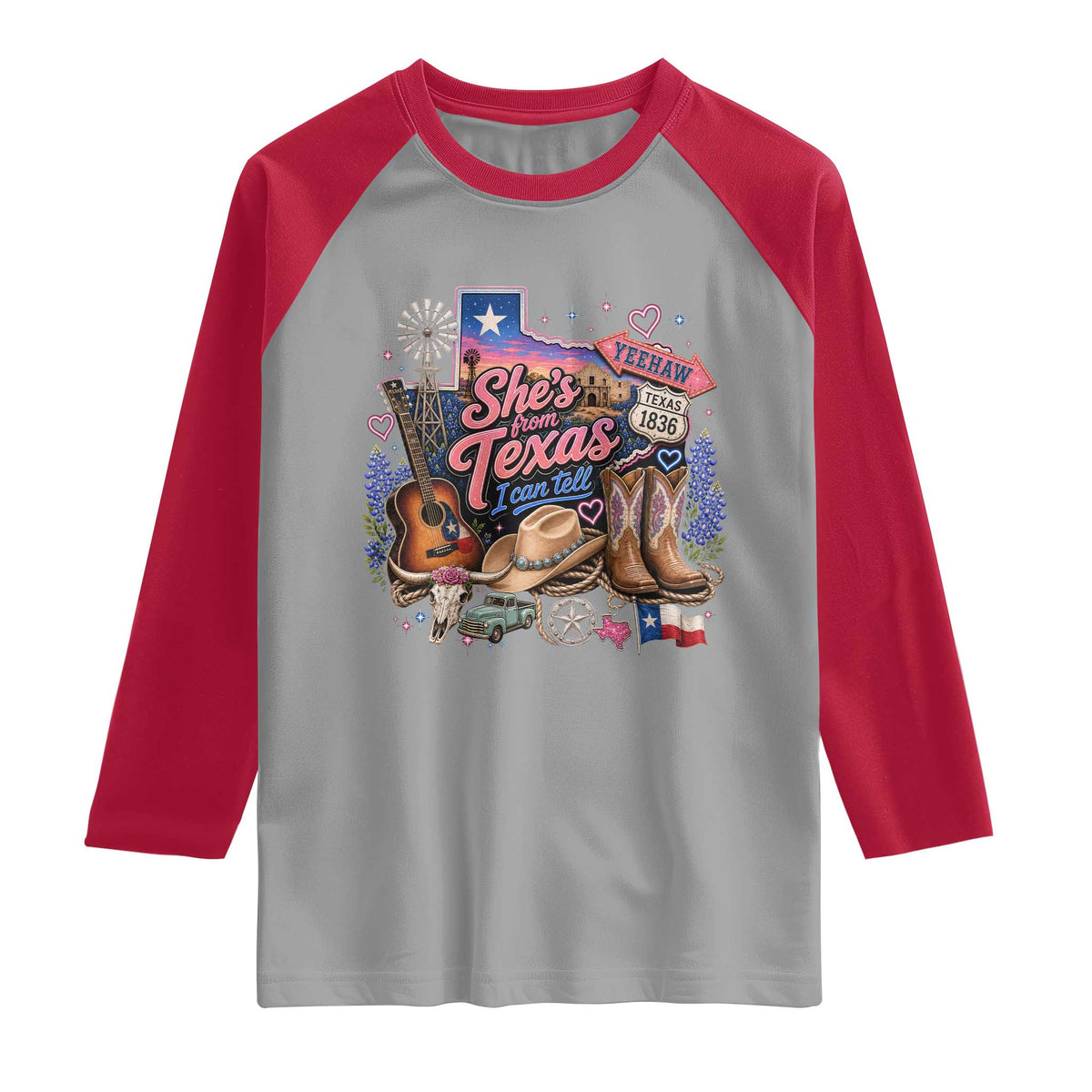 She Is From Texas I Can Tell Raglan Shirt Texas Girl Pride