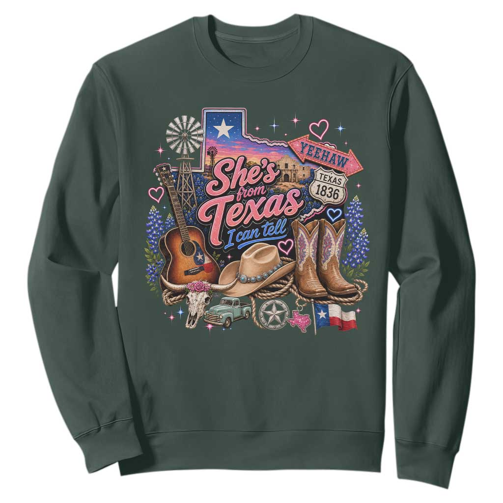 She Is From Texas I Can Tell Sweatshirt Texas Girl Pride