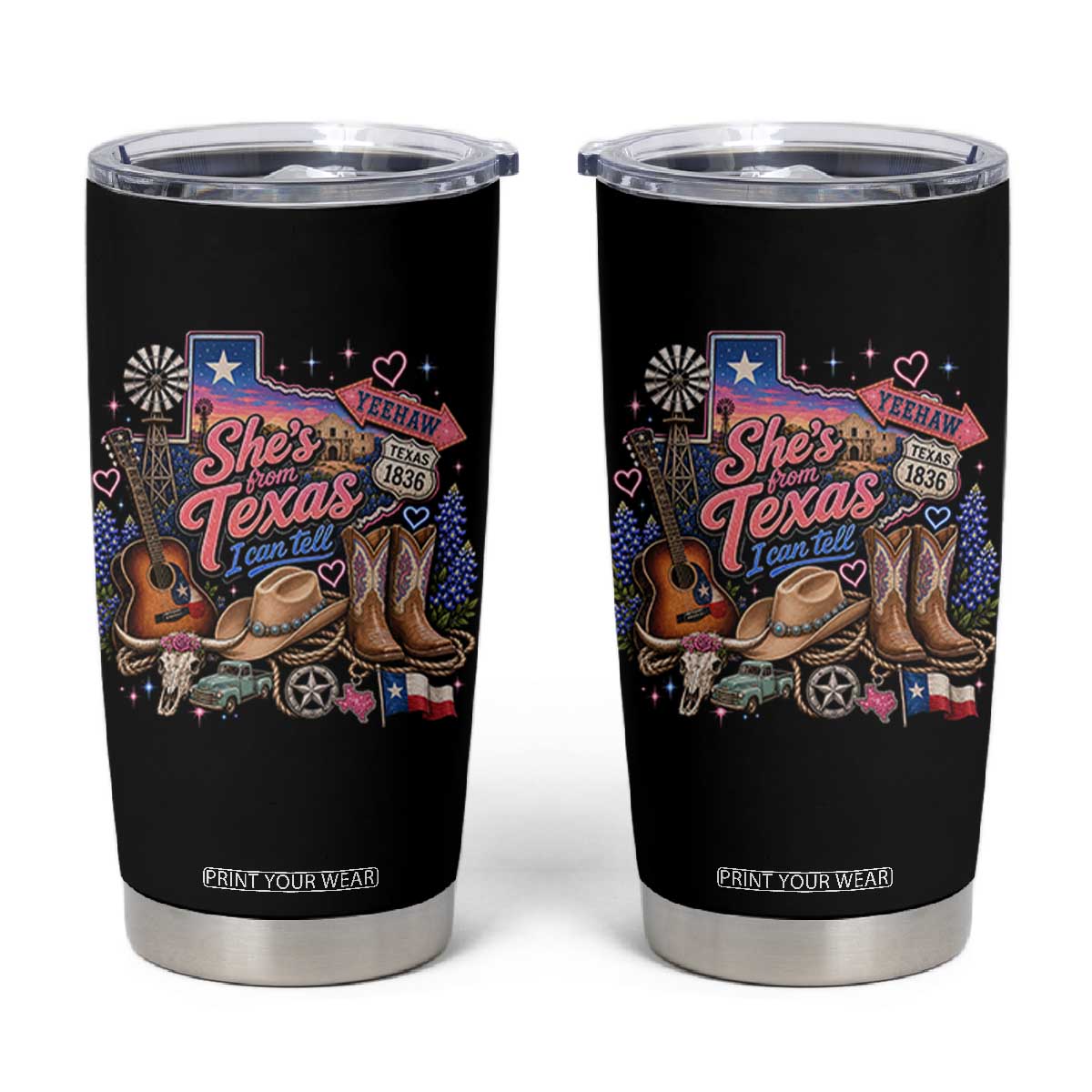 She Is From Texas I Can Tell Tumbler Cup Texas Girl Pride TS11 Black Print Your Wear
