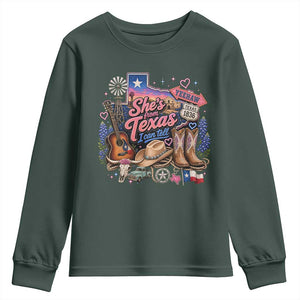 She Is From Texas I Can Tell Youth Sweatshirt Texas Girl Pride
