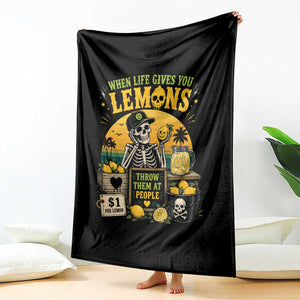 When Life Gives You Lemons Throw Them At People Throw Blanket Skeleton Lemon Jokes