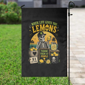 When Life Gives You Lemons Throw Them At People Garden Flag Skeleton Lemon Jokes