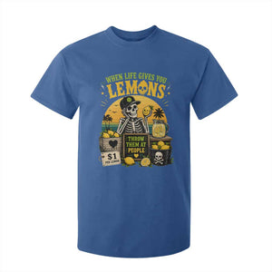 When Life Gives You Lemons Throw Them At People T Shirt For Kid Skeleton Lemon Jokes TS11 Royal Blue Print Your Wear