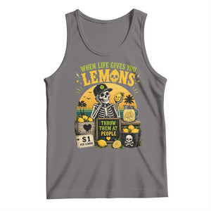When Life Gives You Lemons Throw Them At People Tank Top Skeleton Lemon Jokes TS11 Deep Heather Print Your Wear