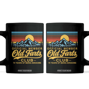 70th Birthday Official Member Old Fart Club Coffee Mug 70 Years of Being Awesome Funny Fart Joke Retro