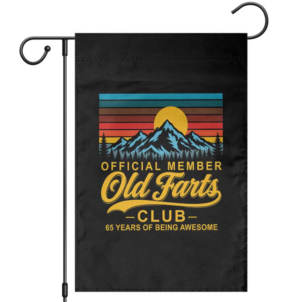 65th Birthday Official Member Old Fart Club Garden Flag 65 Years of Being Awesome Funny Fart Joke Retro TS11 Black Print Your Wear
