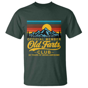 60th Birthday Official Member Old Fart Club T Shirt 60 Years of Being Awesome Funny Fart Joke Retro TS11 Dark Forest Green Print Your Wear