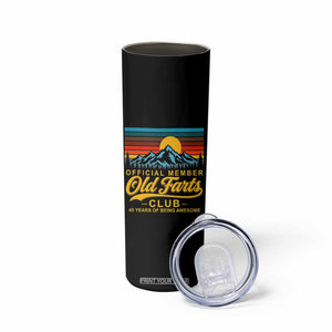 45th Birthday Official Member Old Fart Club Skinny Tumbler 45 Years of Being Awesome Funny Fart Joke Retro