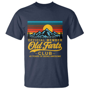 45th Birthday Official Member Old Fart Club T Shirt 45 Years of Being Awesome Funny Fart Joke Retro TS11 Navy Print Your Wear