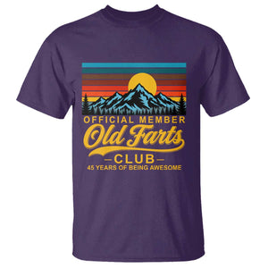 45th Birthday Official Member Old Fart Club T Shirt 45 Years of Being Awesome Funny Fart Joke Retro TS11 Purple Print Your Wear