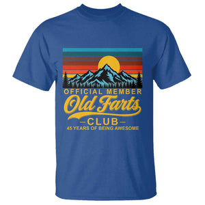 45th Birthday Official Member Old Fart Club T Shirt 45 Years of Being Awesome Funny Fart Joke Retro TS11 Royal Blue Print Your Wear