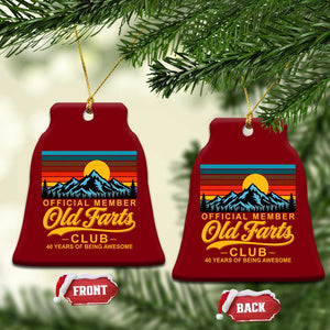 40th Birthday Official Member Old Fart Club Ceramic Ornament 40 Years of Being Awesome Funny Fart Joke Retro TS11 Print Your Wear