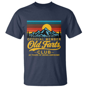 40th Birthday Official Member Old Fart Club T Shirt 40 Years of Being Awesome Funny Fart Joke Retro TS11 Navy Print Your Wear