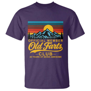 40th Birthday Official Member Old Fart Club T Shirt 40 Years of Being Awesome Funny Fart Joke Retro TS11 Purple Print Your Wear