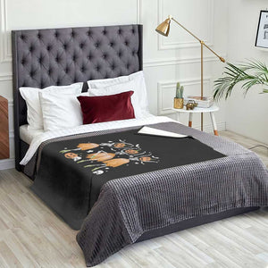 Funny Halloween Throw Blanket Ballerina Pumpkin Skeleton Pumpkin Flower TS11 Print Your Wear