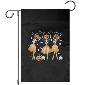 Funny Halloween Garden Flag Ballerina Pumpkin Skeleton Pumpkin Flower TS11 Black Print Your Wear