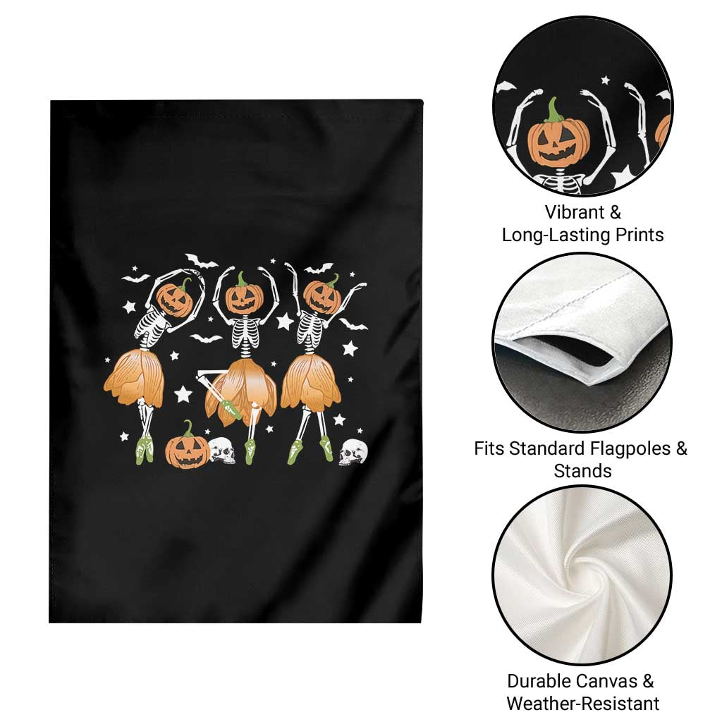 Funny Halloween Garden Flag Ballerina Pumpkin Skeleton Pumpkin Flower TS11 Print Your Wear