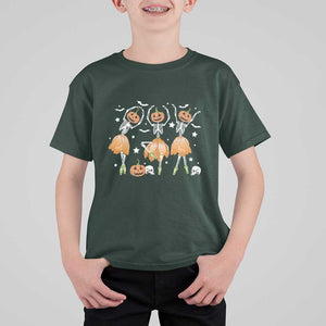 Funny Halloween T Shirt For Kid Ballerina Pumpkin Skeleton Pumpkin Flower TS11 Dark Forest Green Print Your Wear