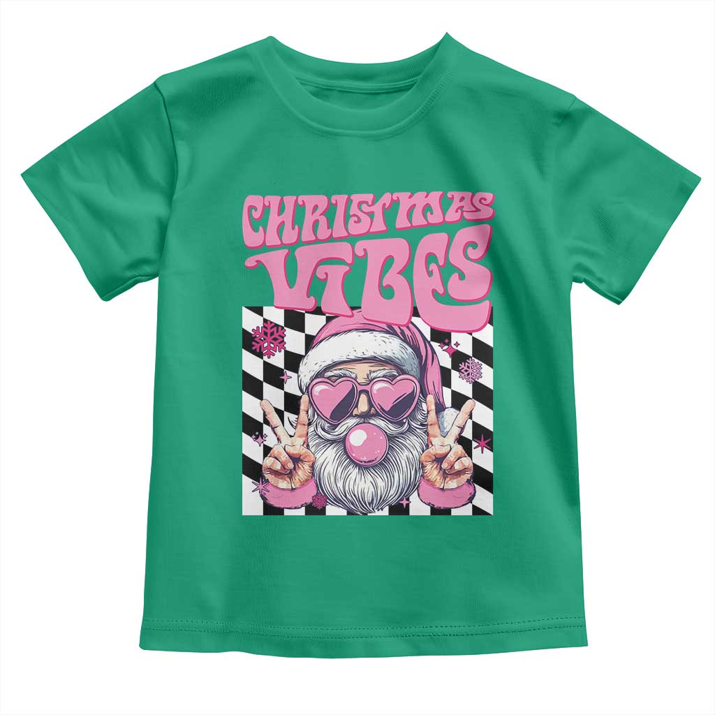 Funny Pink Santa Christmas Baby Shirt Christmas Vibes Checkboard TS11 Irish Green Print Your Wear