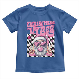 Funny Pink Santa Christmas Baby Shirt Christmas Vibes Checkboard TS11 Royal Blue Print Your Wear