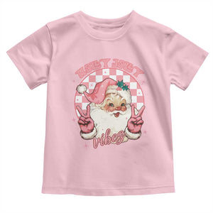 Funny Christmas Baby Shirt Holly Jolly Vibes Retro Pink Santa TS11 Light Pink Print Your Wear