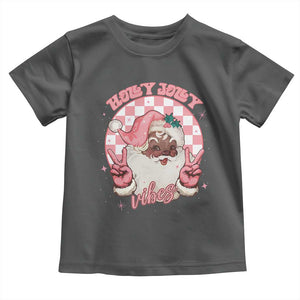 Funny Pink Christmas Retro Black Santa Baby Shirt Holly Jolly Vibes TS11 Dark Heather Print Your Wear