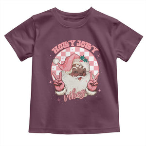 Funny Pink Christmas Retro Black Santa Baby Shirt Holly Jolly Vibes TS11 Maroon Print Your Wear