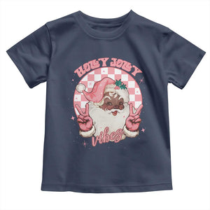Funny Pink Christmas Retro Black Santa Baby Shirt Holly Jolly Vibes TS11 Navy Print Your Wear