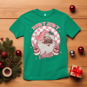 Funny Pink Christmas Retro Black Santa T Shirt Holly Jolly Vibes TS11 Irish Green Print Your Wear