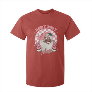 Funny Pink Christmas Retro Black Santa T Shirt For Kid Holly Jolly Vibes TS11 Red Print Your Wear