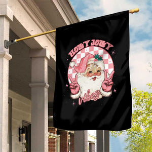 Funny Christmas Garden Flag Holly Jolly Vibes Retro Pink Santa TS11 Print Your Wear