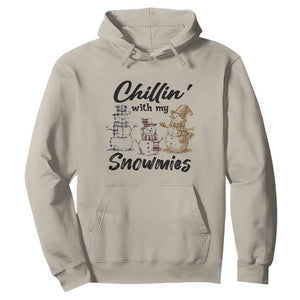 Funny Christmas Hoodie Chilln' With My Snowmies Plaid Snowman TS11 Sand Print Your Wear