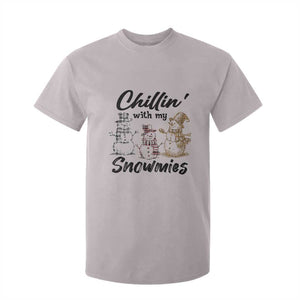Funny Christmas T Shirt For Kid Chilln' With My Snowmies Plaid Snowman TS11 Ice Gray Print Your Wear