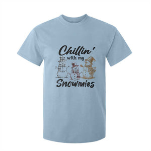 Funny Christmas T Shirt For Kid Chilln' With My Snowmies Plaid Snowman TS11 Light Blue Print Your Wear