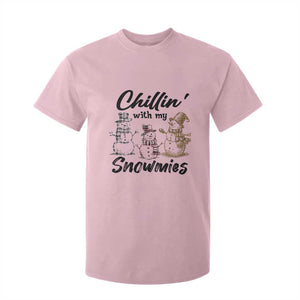 Funny Christmas T Shirt For Kid Chilln' With My Snowmies Plaid Snowman TS11 Light Pink Print Your Wear