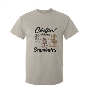 Funny Christmas T Shirt For Kid Chilln' With My Snowmies Plaid Snowman TS11 Sand Print Your Wear