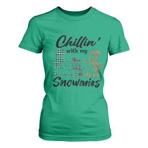 Funny Christmas T Shirt For Women Chilln' With My Snowmies Plaid Snowman TS11 Irish Green Print Your Wear