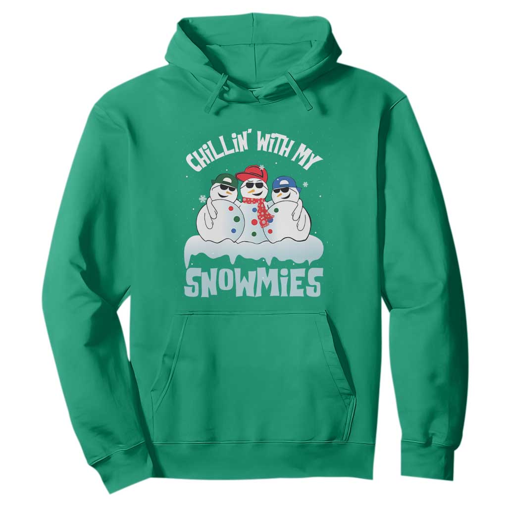 Funny Christmas Snowman Hoodie Chillin' With My Snowmies Squad TS11 Irish Green Print Your Wear