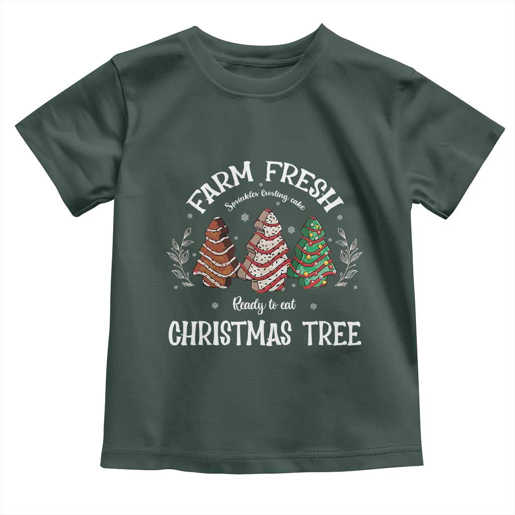 Christmas Tree Cake Baby Shirt Farm Fresh Sprinkles Frosting Ready To Eat Xmas Baking TS11 Dark Forest Green Print Your Wear