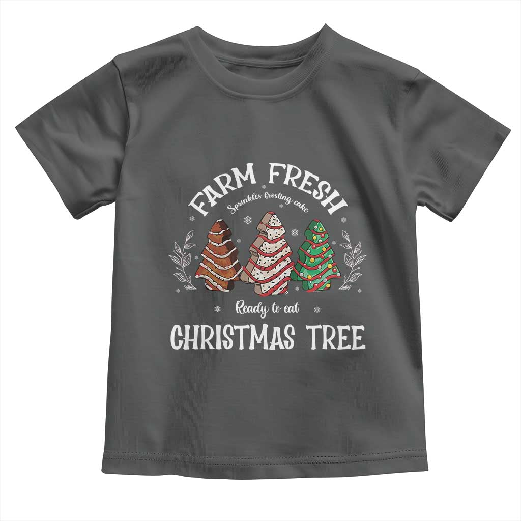 Christmas Tree Cake Baby Shirt Farm Fresh Sprinkles Frosting Ready To Eat Xmas Baking TS11 Dark Heather Print Your Wear