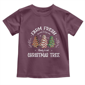 Christmas Tree Cake Baby Shirt Farm Fresh Sprinkles Frosting Ready To Eat Xmas Baking TS11 Maroon Print Your Wear