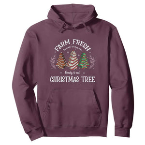 Christmas Tree Cake Hoodie Farm Fresh Sprinkles Frosting Ready To Eat Xmas Baking TS11 Maroon Print Your Wear