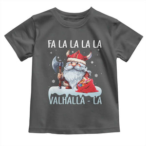 Viking Christmas Baby Shirt Fa La La La Valhalla La Viking Santa Gnome TS11 Dark Heather Print Your Wear