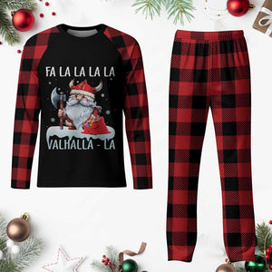Viking Xmas Plaid Pajama Set Fa La La La Valhalla La Viking Santa Gnome TS11 Buffalo Plaid Print Your Wear