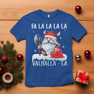 Viking Christmas T Shirt Fa La La La Valhalla La Viking Santa Gnome TS11 Royal Blue Print Your Wear