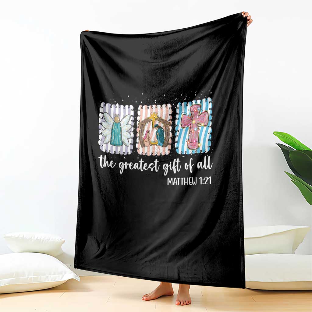 Christian Christmas Throw Blanket The Greatest Gift Of All Jesus Nativity Scene TS11 Print Your Wear