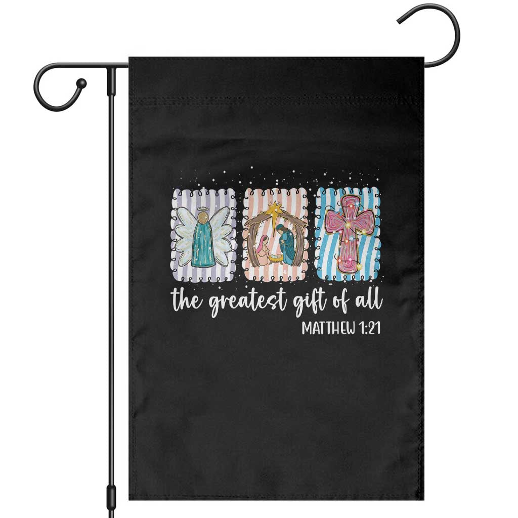Christian Christmas Garden Flag The Greatest Gift Of All Jesus Nativity Scene TS11 Black Print Your Wear
