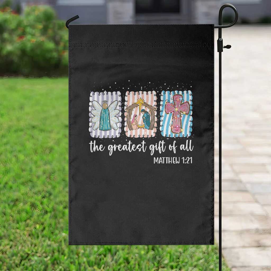 Christian Christmas Garden Flag The Greatest Gift Of All Jesus Nativity Scene TS11 Print Your Wear