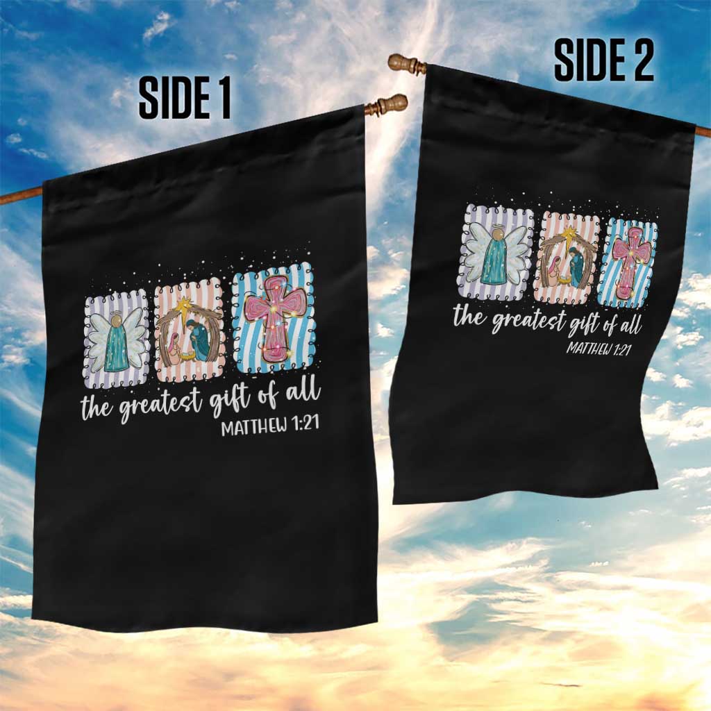 Christian Christmas Garden Flag The Greatest Gift Of All Jesus Nativity Scene TS11 Print Your Wear