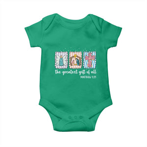 Christian Christmas Baby Onesie The Greatest Gift Of All Jesus Nativity Scene TS11 Irish Green Print Your Wear